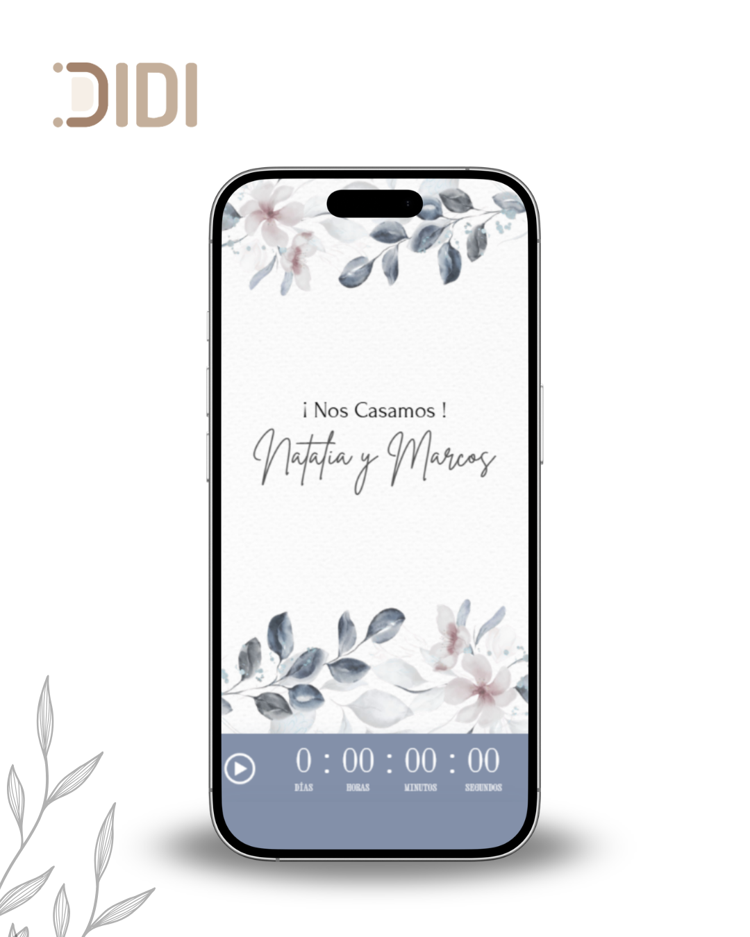 Invitaci&oacute;n XV Eucalipto y Dorado